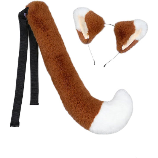 Anime Party Lolita Cosplay Costume Black Fox Cat Tail 19.7 Inch Fox Tail Costume Gift for Kids