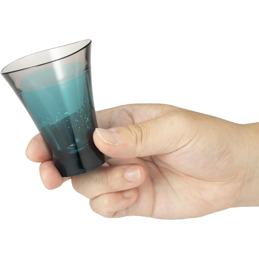 YAMANAMI Glass, paulownia box, choco, 2 colors, Japanese-made gold leaf/silver leaf, 60ml, gift, dishwasher safe, heat resistant, 100 degrees, warranty included, camping, outdoor, for children, made in Japan (yellow/sky blue)