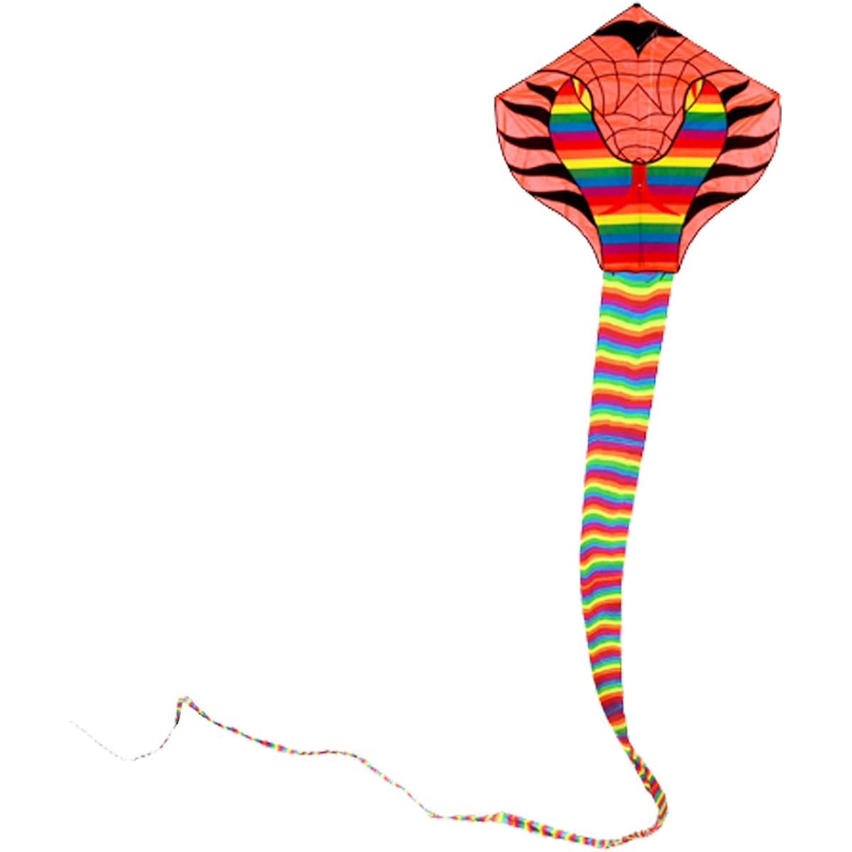Besra 16m Large Cobra Snake Kite, 52ft Colorful Rattlesnake Kite with 15m Long Tail, Outdoor Fun Sports, Flying Tools Included (Rainbow)
