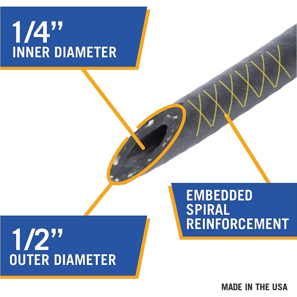 JS Jackson Supplies Fuel Line Emission Control Hose for Small Engines SAE 30R7 1/4" ID 1/2" OD 6' Length