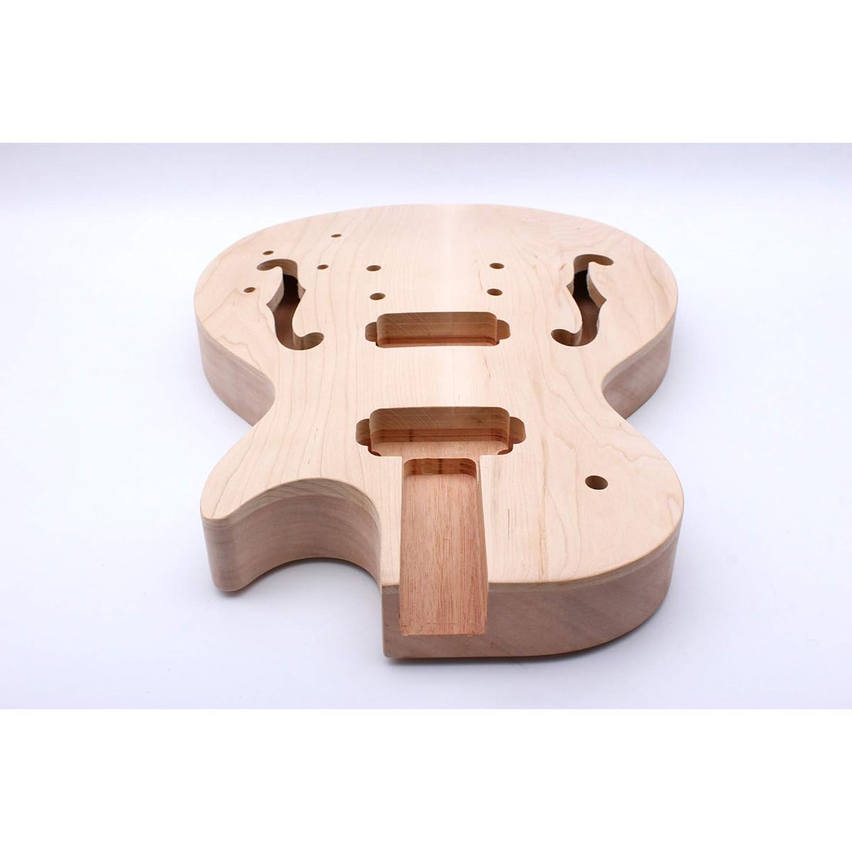 Guitar Kit Unfinished Guitar Neck 22 Frets 24.75 Inch Semi-Hollow Guitar Body Set Style DIY Guitar 1 Set