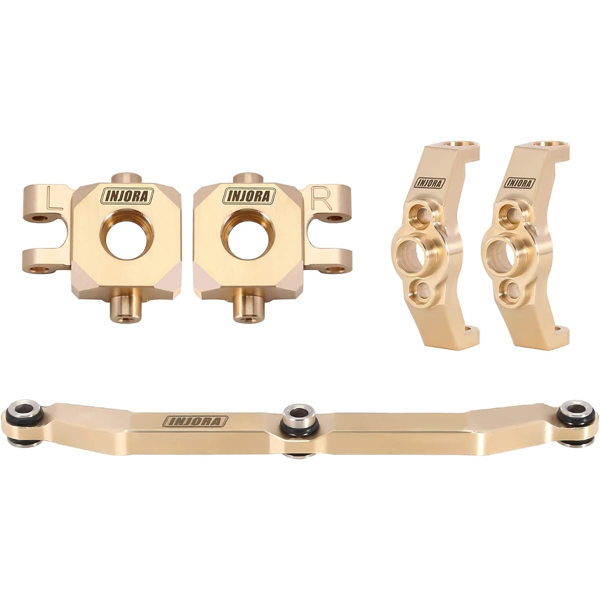 INJORA Brass Caster Block C Hub Steering Block Knuckle Steering Link Kit TRX4M 1/18 RC Crawler Upgrade Parts