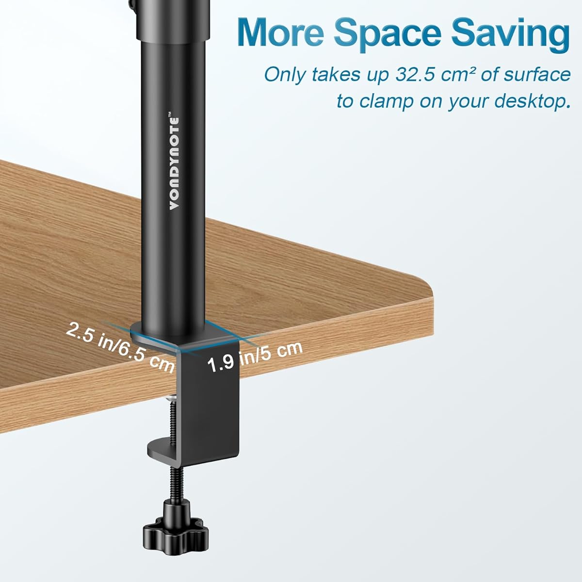 Vondynote Studio Monitor Stand Desktop Clamp Speaker Stand Adjustable Height Set of 2
