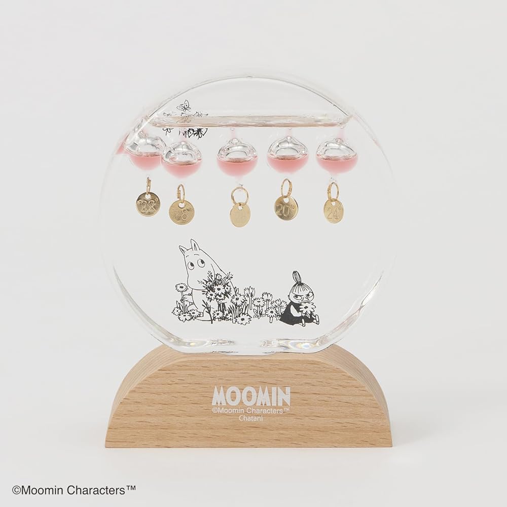 Chatani Glass Float Thermometer Round "Moomin" W10 x D3.5 x H12.5cm "FunScience" 152-333232