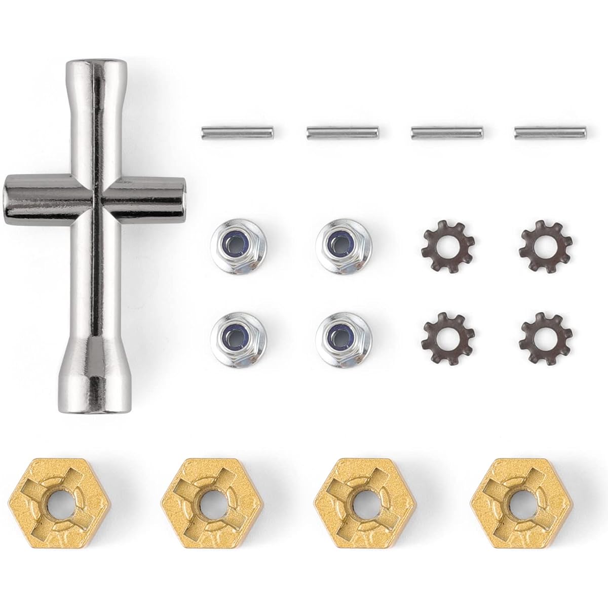 HAIBOXING RC Car 1/18 Scale Spare Parts 2021 Edition 18859A Metal Wheel Hex with Wheel Flange Lock Nuts for T002 T2121