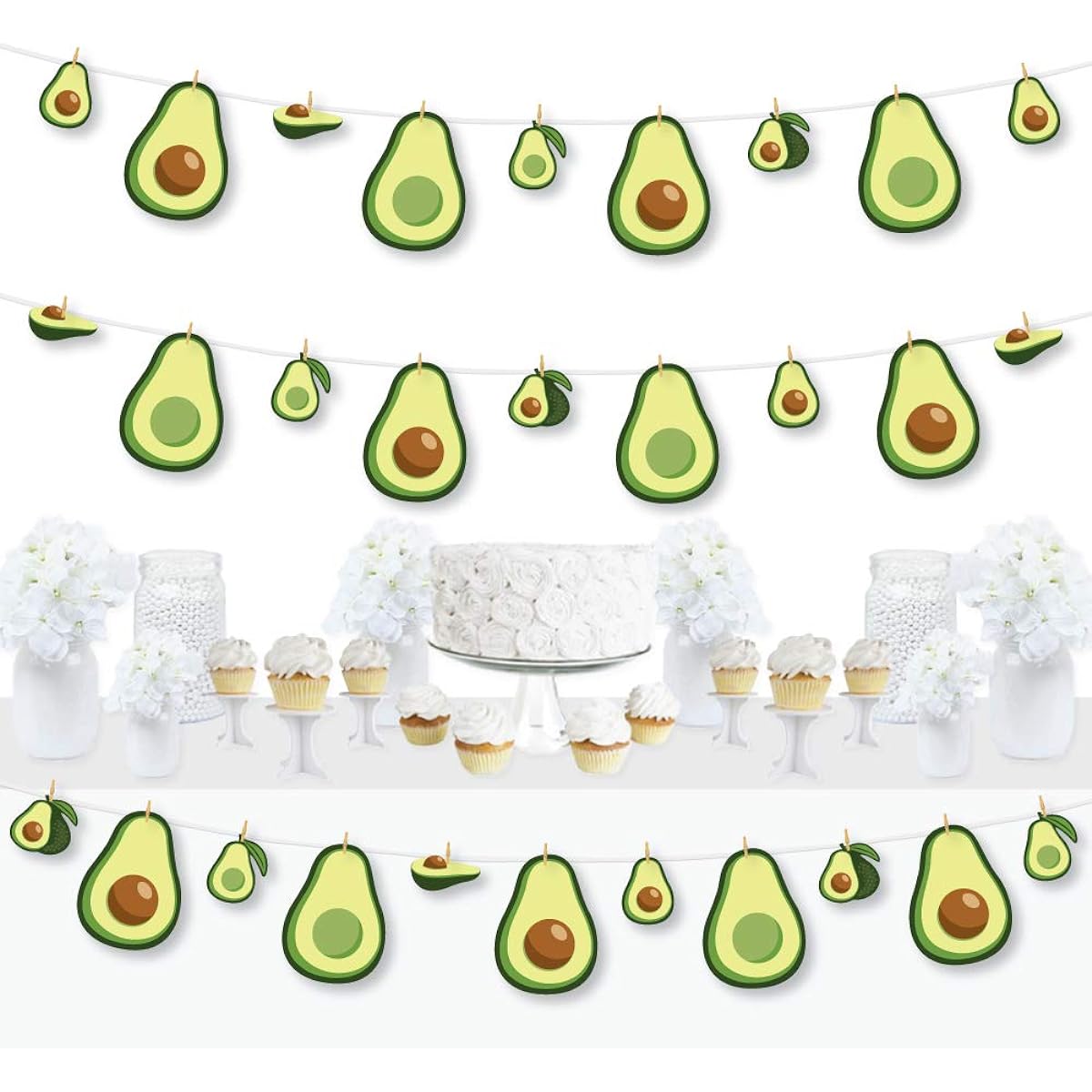 Big Dot of Happiness Hello Avocado - Fiesta Party DIY Decorations - Clothespin Garland Banner - 44 Pieces