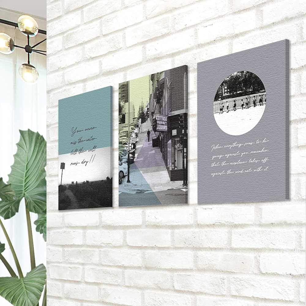 CREA Journey Art Panel 3 Pieces Wall Hanging Interior Entrance Wall Decoration Painting Simple Modern Stylish Cute Panel Set (journey, 3)