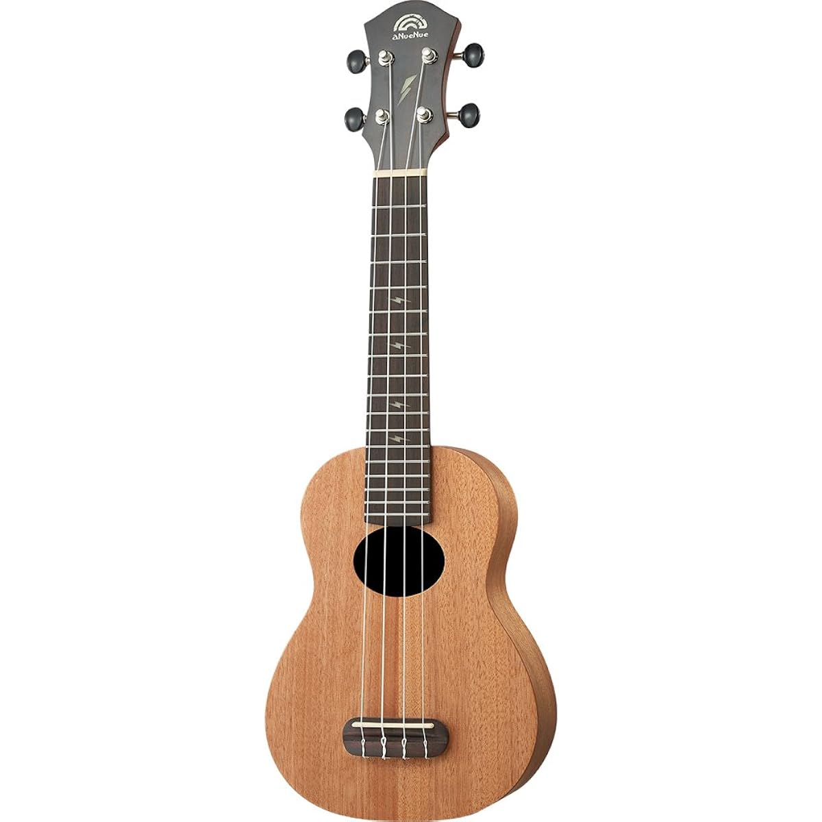 [aNueNue Rainbow Ukulele] Thunder M Series aNN-TM1E Soprano Ukulele with Pickup (Mahogany Top Single Plate with Gear Peg Case)