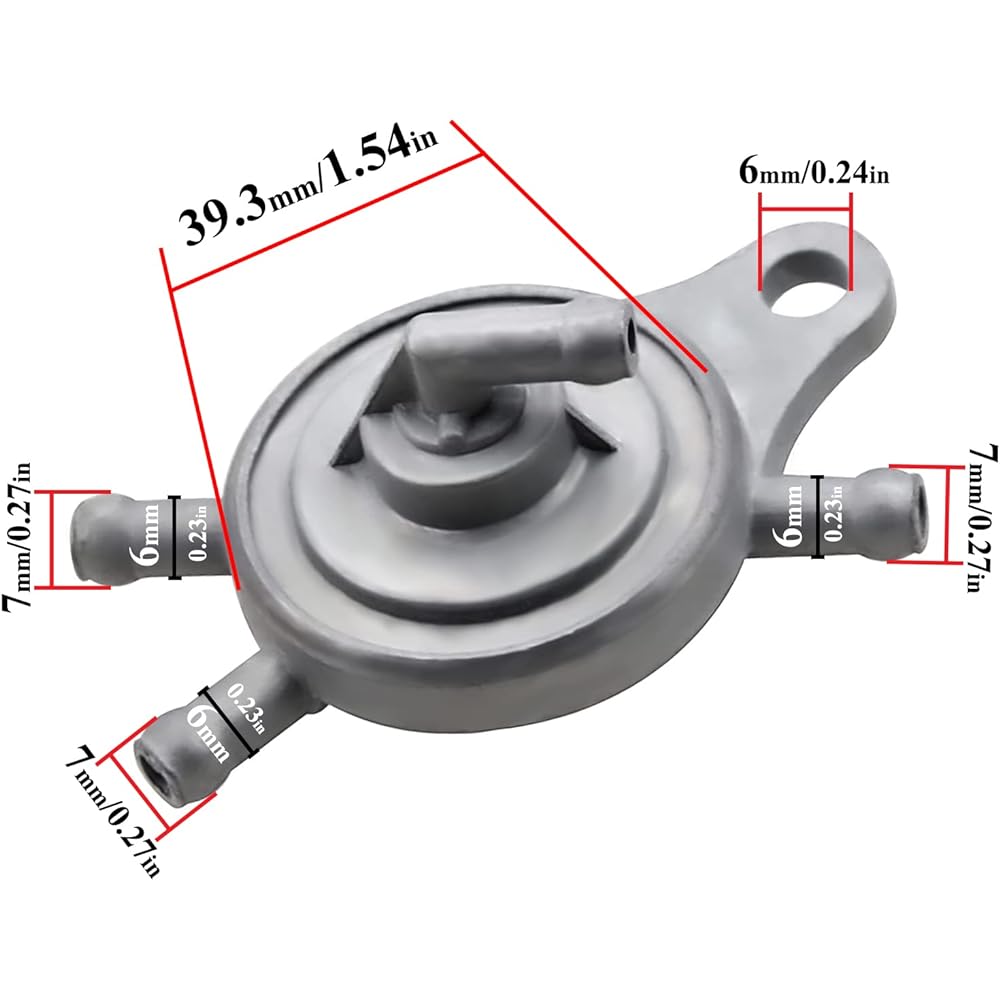 GLENPARTS Vacuum Fuel Pump Petcock China GY6 49cc 50cc 70cc 90cc 110cc 125cc 150cc 139QMB 152QMI 157QMJ 4 Stroke Roketa Sunl Taotao China ATV Scooter Go Kart 4 Wheeler Dune Buggy