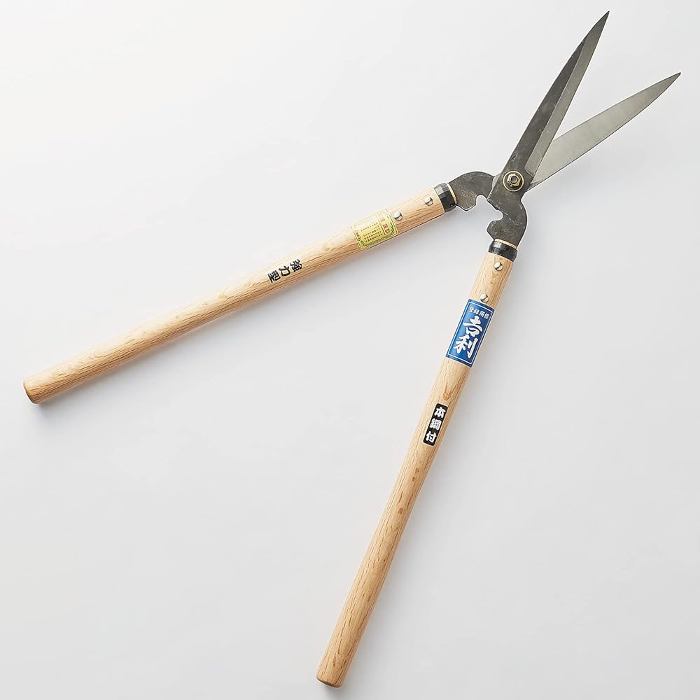 Aguri no Kura Geely pruning shears, long handle, strong type, 195 mm, domestically made, made in Japan, with real steel, hardened, real oak wood, for pruning garden trees, hedges, and cutting leaves.