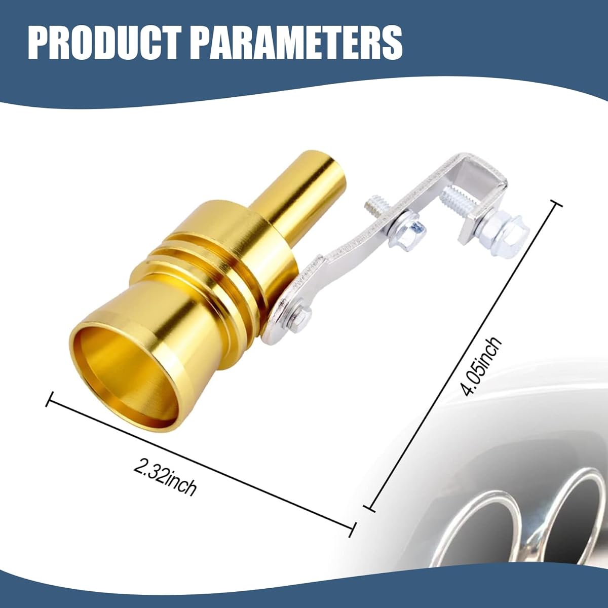 awlbed Car Turbine Sound Whistle Simulator 2pcs 4" x 0.9" Blow Valve Chip Sound Emulator Exhaust Pipe Sounder Tail Whistle Turbine Whistle Roller Universal Accessories Compatible with Most Cars (Gold #M)