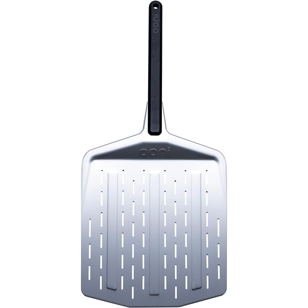 Ooni 12-Inch Perforated Pizza Peel – Long Handle Perforated Aluminum Pizza Paddle – Lightweight Pizza Turning Peel – Ooni Outdoor Pizza Oven Accessories