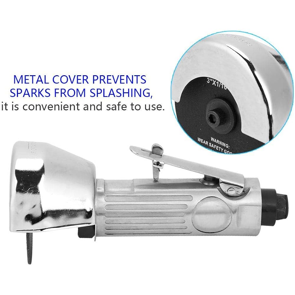 3 Inch Air Cut Off Tool 25000rpm 6-8kg/cm2 Adjustable Round High Speed Polishing Pad Air Cutter Pneumatic Cutting Machine Metal Cutting Shears(3")