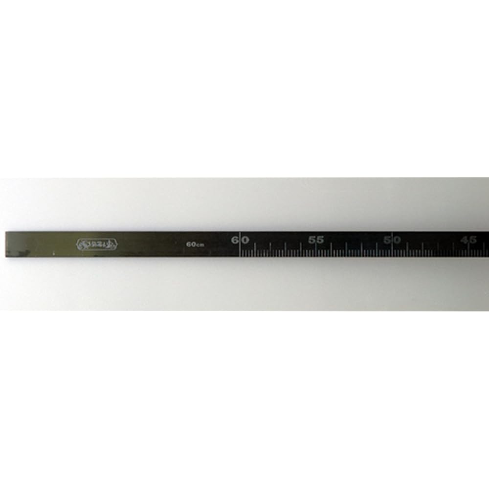 Shinwa Sokutei Timber Measure Stainless Steel Front 2mm Back 1mm Scale 60cm 63541