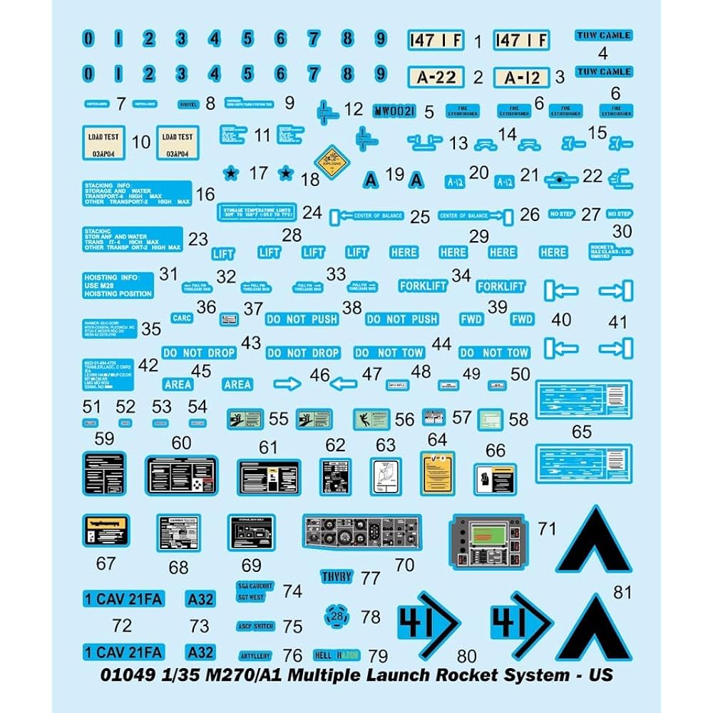 Trumpeter 1/35 US Army M270/A1 MLRS Multiple Rocket System Plastic Model 01049 Gray