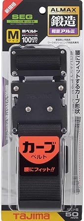 Tajima New Standard Safety Belt Torso Belt M Size Black BWBCM125-BK Length 125cm Curved shape fits easily to the body Forged one-touch black buckle that is resistant to impact and durability Special thick nylon belt with strong waist