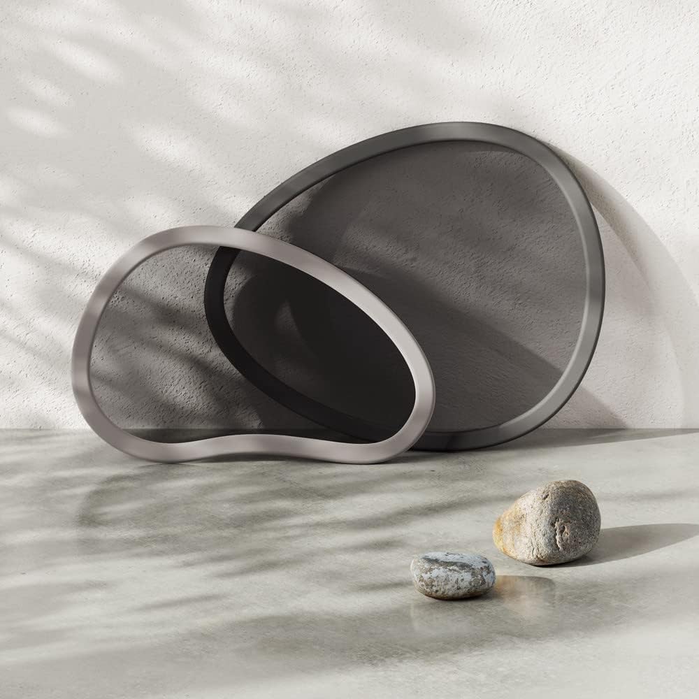 [Official] Umbra Serving Tray Non-slip Rubber Serving Tray Charcoal/Gray Set of 2 HUB 210180151202