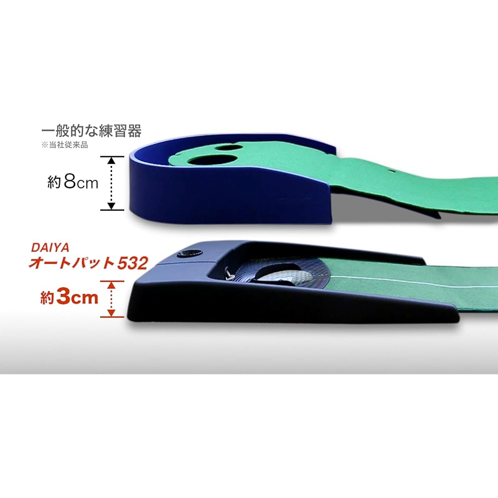 DAIYA Putting Mat Golf Practice Equipment Diamond Auto Putt 532 TR-532 Total Length: 270cm x Width 25.5cm