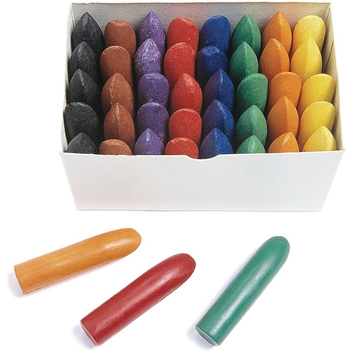 Colorations Chubby Crayons, Set of 40, 8 Colors, 5 of Each, Easy to Grip, Loving Art