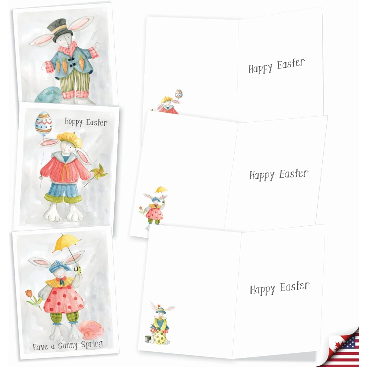 The Best Card Company Floppy Years - 20 Boxed Easter Note Cards with Envelopes (4 x 5.12 inches) - AM9165EAG-B2x10