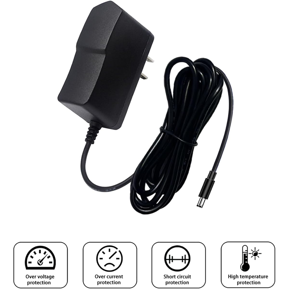 12V 1A Power Adapter AC 100-240V to DC 12V 1 Amp Charger for LED Strip Light Router Speaker Home Appliance Scanner Fan Plug 5.5 x 2.1mm & 2.5mm/DC Screw Terminal (6.6ft)