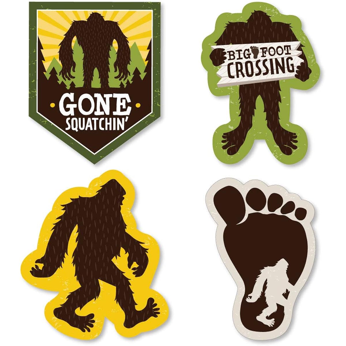 Big Dot of Happiness Sasquatch Cloths - DIY Shape Bigfoot Party or Birthday Party Cutouts - 24 Pieces