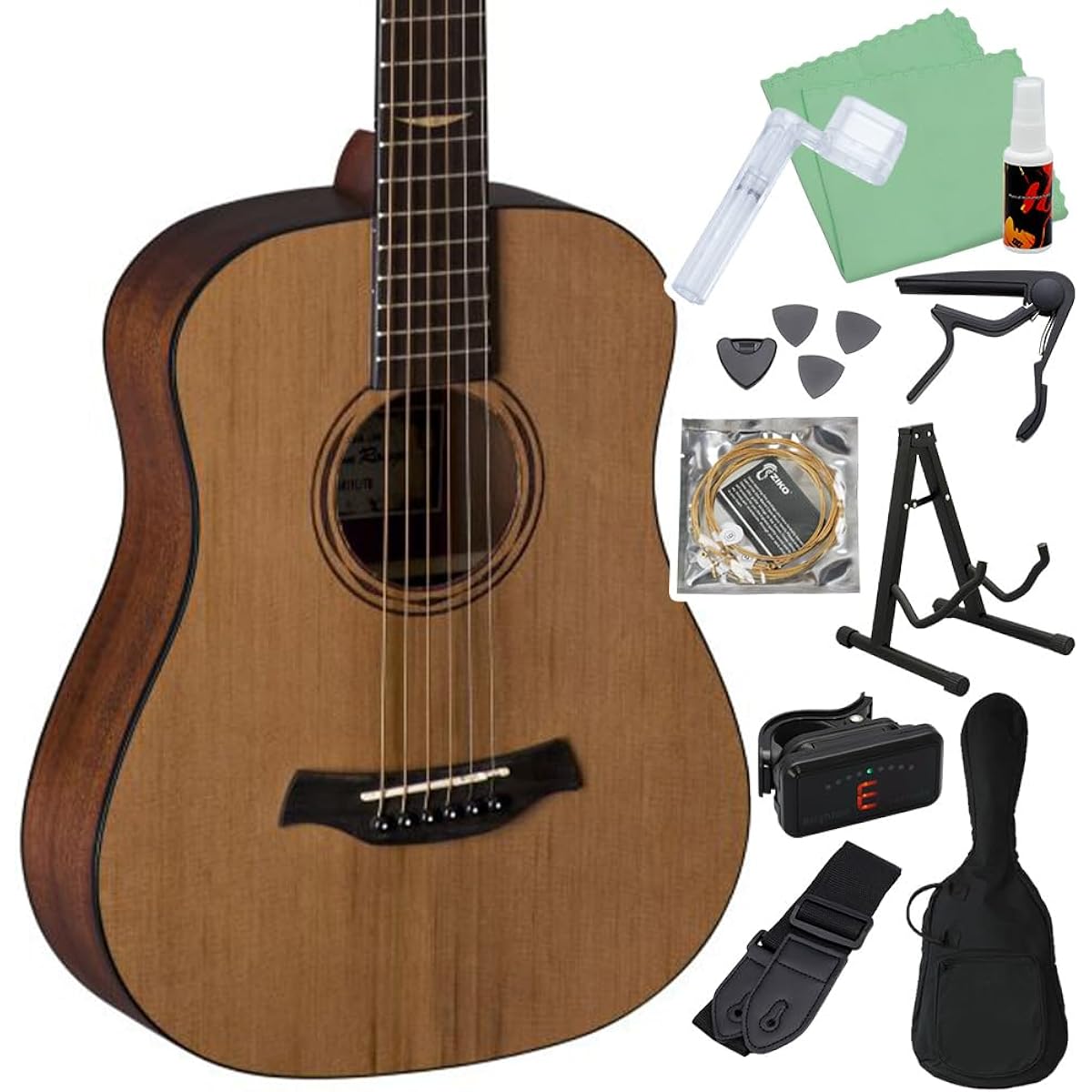 Baton Rouge AR11C/TB Acoustic Guitar Beginner Set 12-piece Set Mini Guitar 570mm Scale Canadian Cedar Solid Baton Rouge