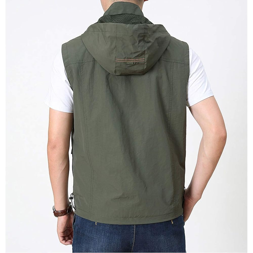 [Rortyno] Fishing Vest, Mountain Stream Stylish, Fishing Vest, Mesh Lining, Photographer Vest, Lightweight, Photography, Camping, Climbing, Work, Outdoor Vest, Men's, Summer, Nylon, Many Pockets