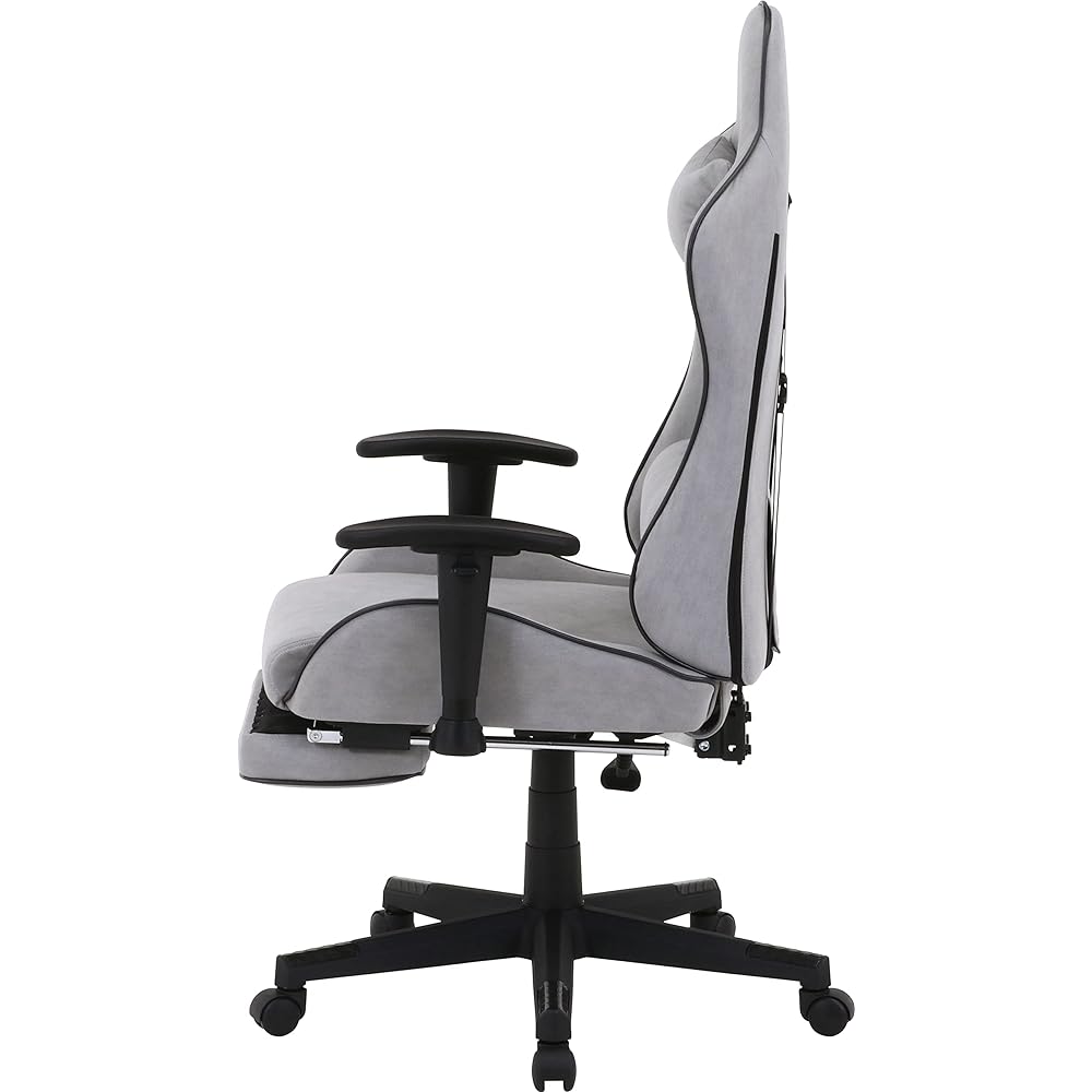Fuji Boeki Gaming Chair Fabric Width 67.5 x Depth 67.5 x Height 115cm Dark Gray Reclining Function with Ottoman Nix 19436