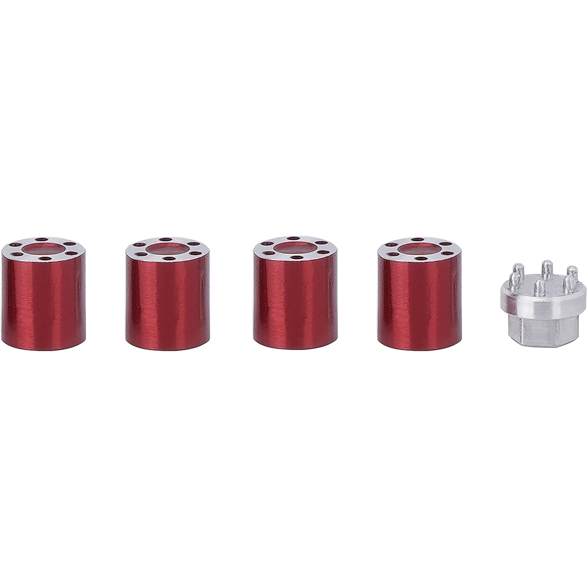DJX Aluminum M2 Center Lock Nuts Metal Wheel Caps Lug Nuts for Axial SCX24 AXI90081 AXI0004 Jeep C10 Upgrade 1/24 RC Crawler Car (Red) 4pcs