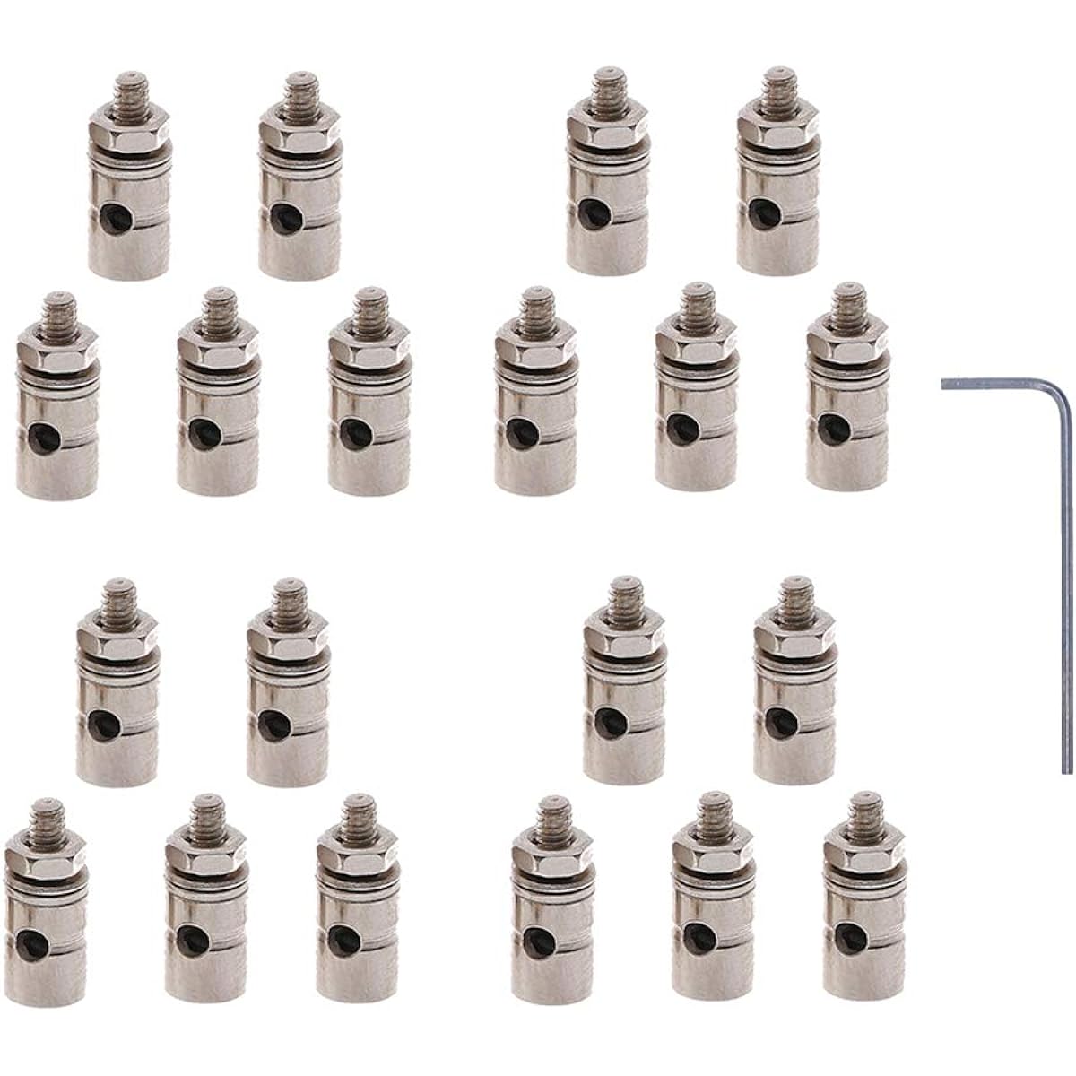 20pcs Diameter 1.3mm Adjustable RC Airplane Push Rod Connector Linkage Stoppers, Model Aircraft DIY Replacement Parts.