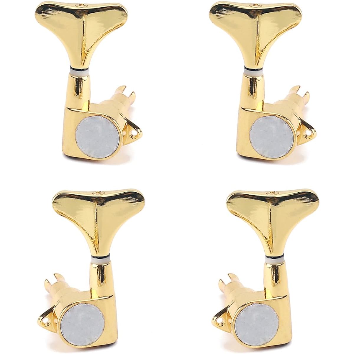 Hsyok Closed Bass Guitar Tuning Pegs Key 2R2L Machine Head Tuners for Precision Bass and Jazz Bass Accessories (Gold)