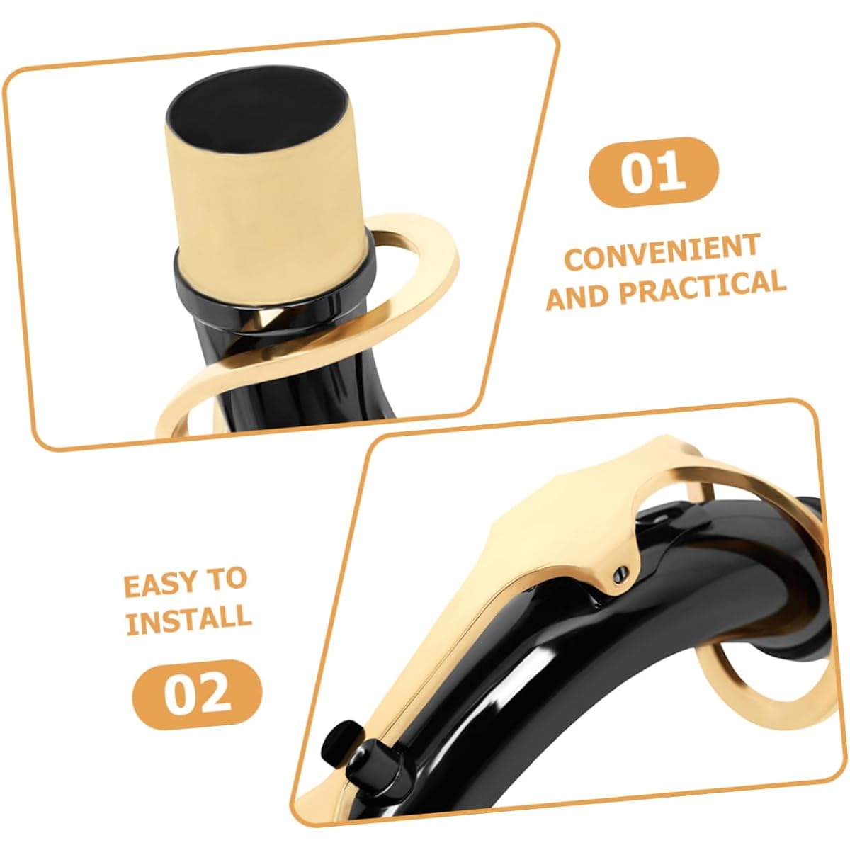 VICASKY 5pcs Saxophone Bent Neck Alto Saxophone Mouthpiece Saxophone Neck Replacement Alto Saxophone Bent Neck Saxophone Head Pipe Neck Brass Saxophone Bent Neck the sax sax