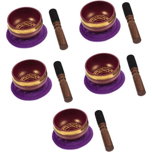 VICASKY Set of 5 Buddha Sound Bowls Meditation Bowl Accessories Ring Accessories Sound Bowl Buddha Singing Bowl Cushion Singing Bowl Holder Singing Bowl Male