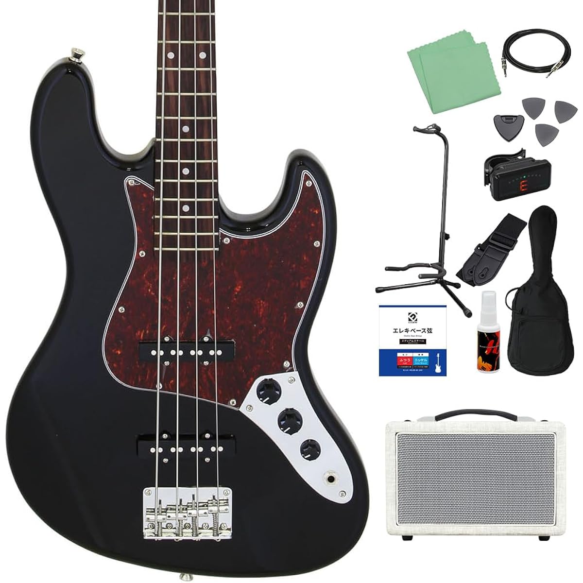 LEGEND LJB-Z TT Black Bass Beginner 12-piece Set [Shimamura Music's best-selling bass amp included] Jazz bass type Legend
