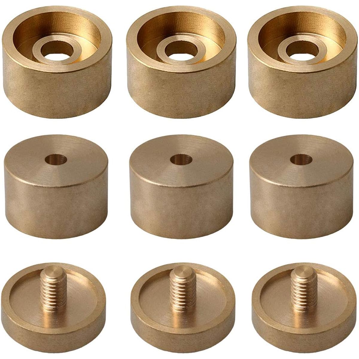 Jiayouy 9pcs Trumpet Valve Finger Button Valve Cap Screw Trumpet Repair Parts Gold
