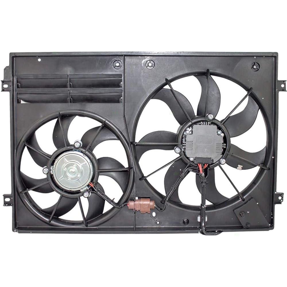 Bapmic 1K0121205AD9B9 Radiator Cooling Fan Assembly for Volkswagen Jetta Beetle Tiguan Golf Audi A3 TT 2.0L Diesel