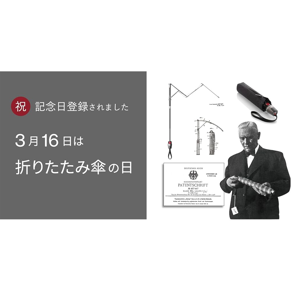 Knirps Folding Umbrella with Case [Regular Imported Product] Men's Compact Water Repellent Quick Drying Knirps Brand X1 Night KNX06N Lightweight Umbrella