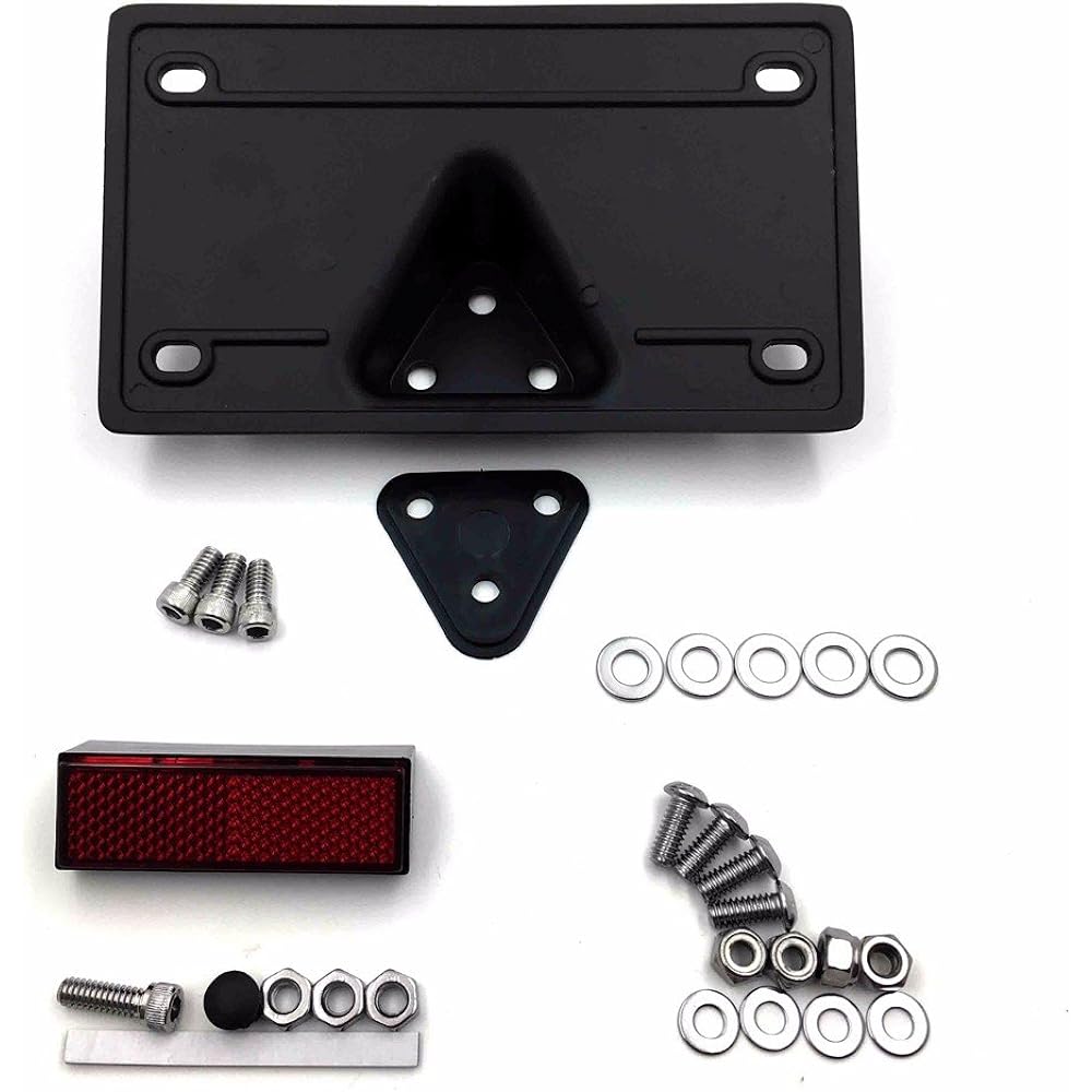 XKH - Black Layback License Plate Mount Kit Compatible Models: Harley-Davidson License Plate 7-1/4" x 4-1/4" (Low Rider FXDL/Low Rider S/Wide Glide/Heritage Softail Classic/Fat Boy) [B01M6UUX2Z]