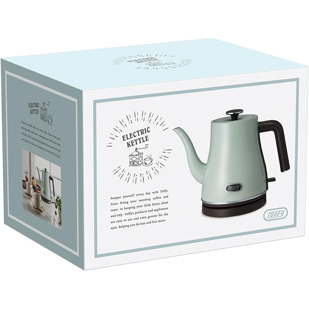 [Toffy] Electric Kettle K-KT4 (Pale Aqua) Fast Boiling 0.8L Empty Cooking Prevention Retro Cute Stylish K-KT4-PA