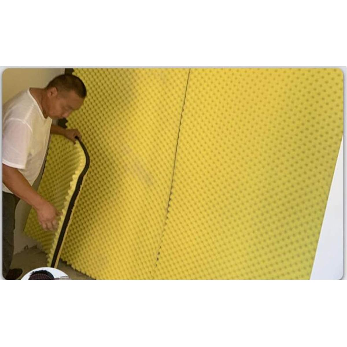 Self-Adhesive Sound Absorbing Cotton, 5cm Thick Soundproofing Cotton Acoustic Room Treatment Dance Studio Music Room Soundproofing Foam (White) (Grey)