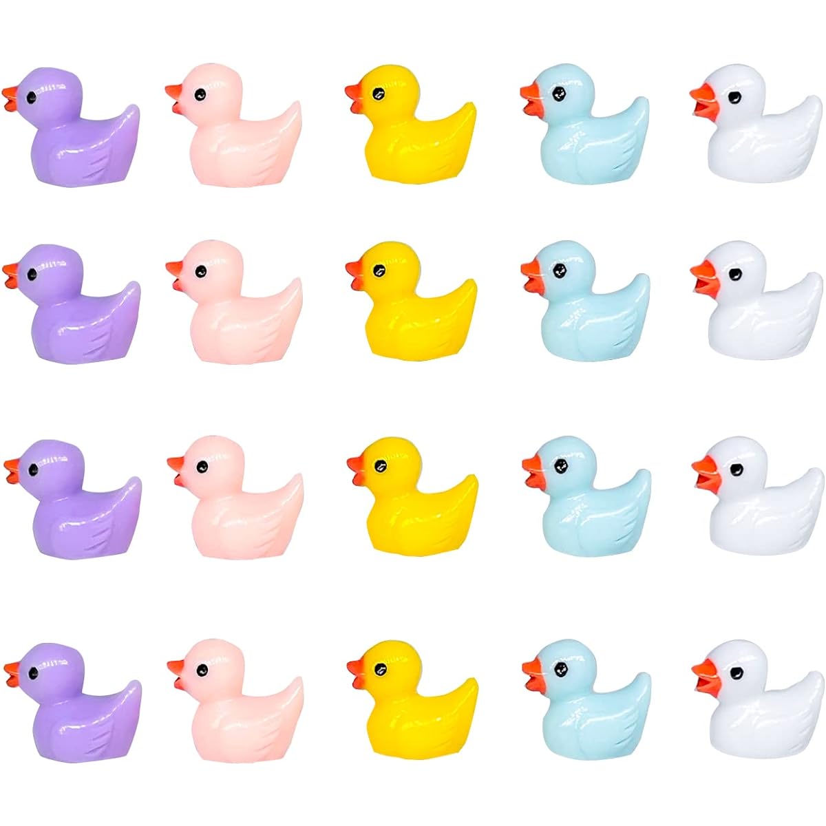 Cute Duck Miniature Figures Fairy Garden Kit Fairy Garden Animals Miniature Figures Micro Landscape Ornament Kit DIY Kit Eco-Friendly Resin Home Party Decoration Supplies (20 Pieces)