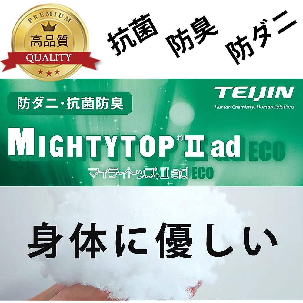 [Sleep at home] Pillow, Made in Japan, 43X63cm, Set of 2, Antibacterial, Odor Resistant, Dust Mite Resistant, Hotel Specifications, Landscape, Teijin Mighty Top II, Soft, 3D Specifications [83800]