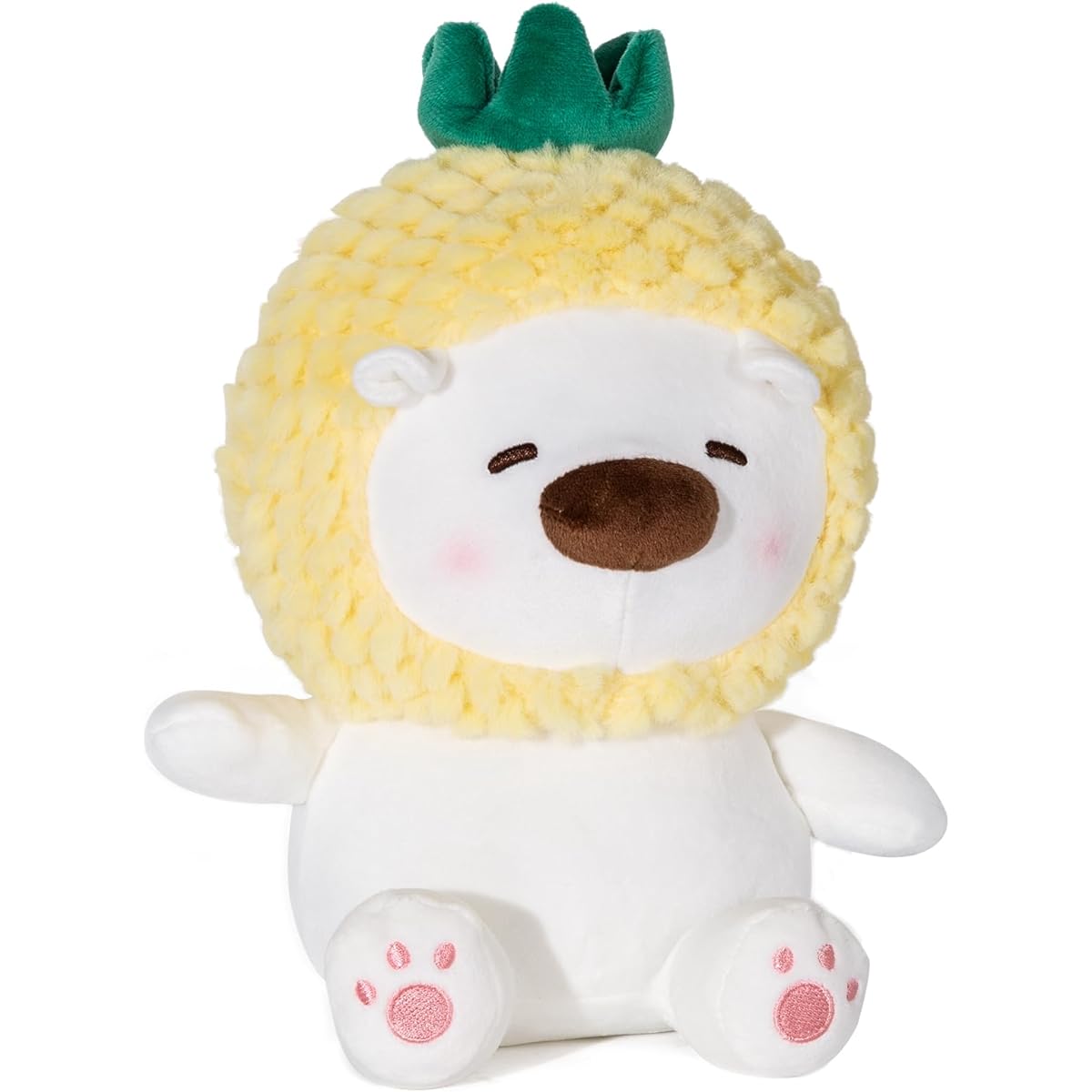 HAIJUNYA 10 Inch Pineapple Bear Plush Toy Cute Pineapple Stuffed Animal Pillow Squishy Soft Cute Stuffed Bear with Pineapple Outfit Costume Gift for Girls/Boys (Pineapple Bear)