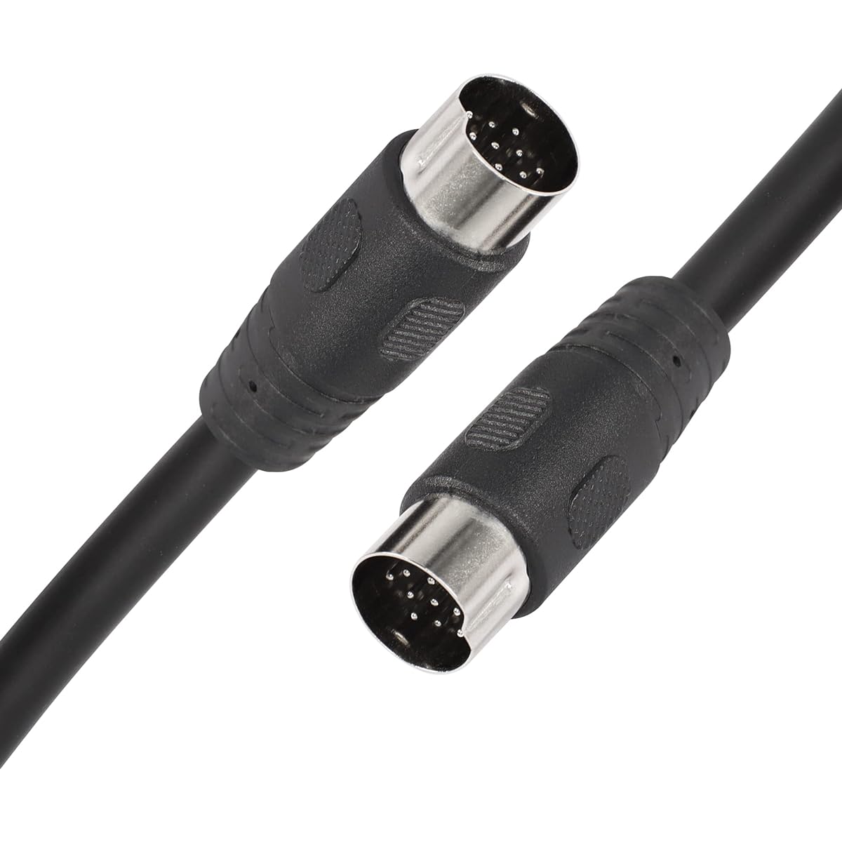 CERRXIAN DIN 13 Pin Male to Male Electrical Signal Control Cable UL2919 OD9.0MM 13 Pin Extension Cable (M-M) (3m Black)
