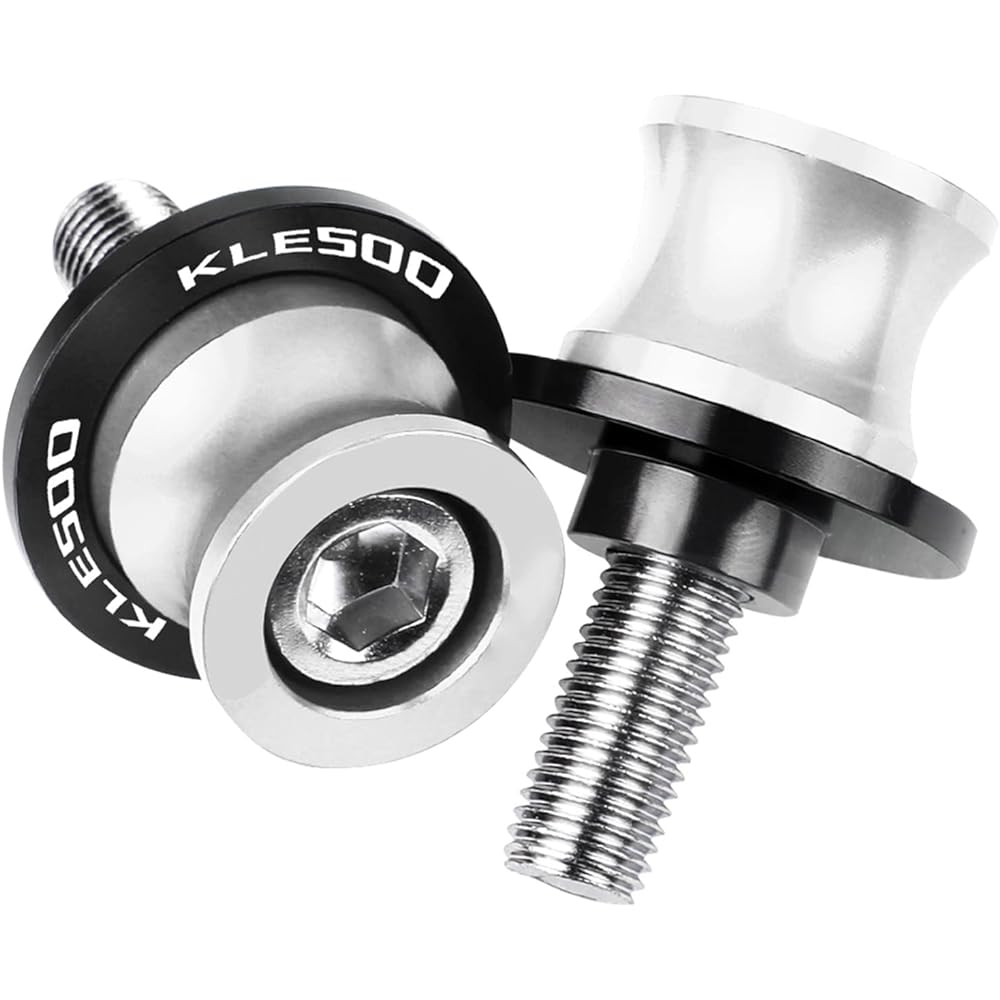 Swing Arm Spool Stand Screw Slider 10MM Motorcycle Swing Arm Spool Rear Stand Screw Slider For KA-WA-SA-KI KLE500 KLE 500 1991-2007 2006 2005 2004 2003 2002 2001 (Color: Gray)