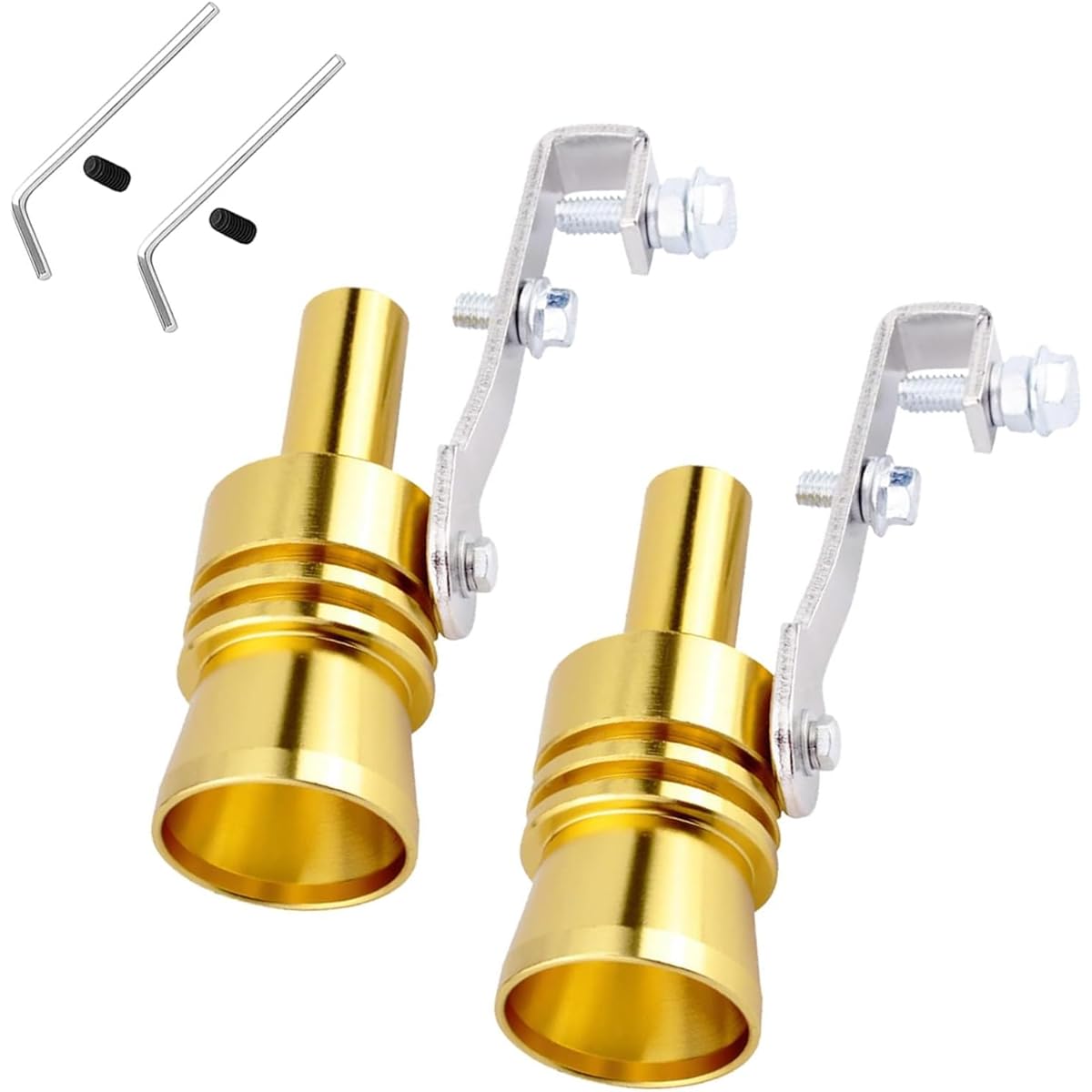 awlbed Car Turbine Sound Whistle Simulator 2pcs 4" x 0.9" Blow Valve Chip Sound Emulator Exhaust Pipe Sounder Tail Whistle Turbine Whistle Roller Universal Accessories Compatible with Most Cars (Gold #M)