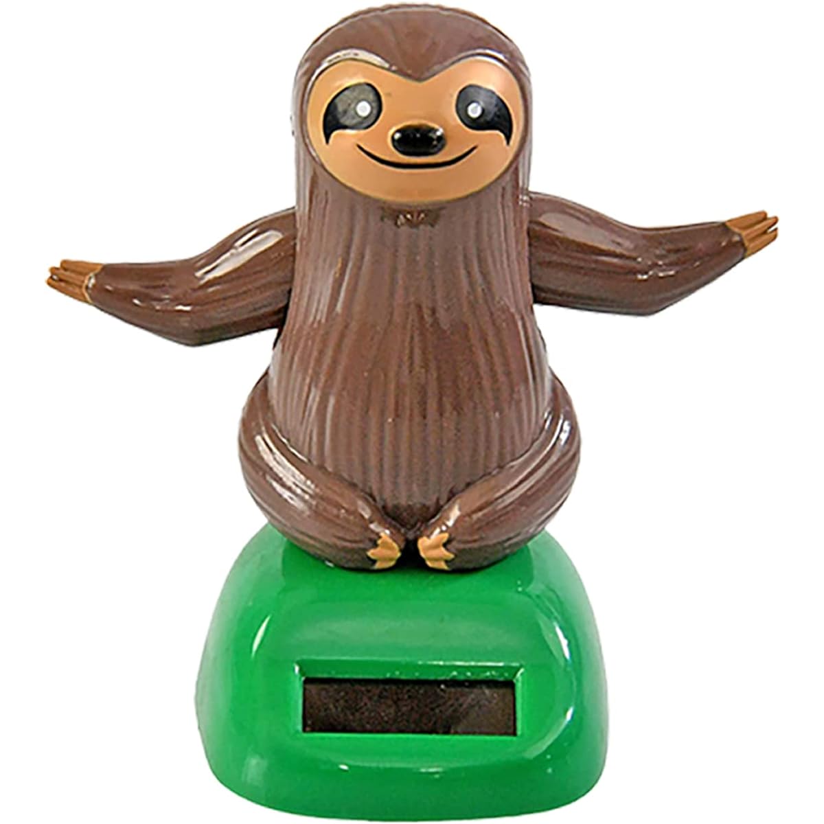 Sloth Solar Dancing Figure Solar Power Shaking Hand Doll Toy Car Dashboard Decor Desk or Window Decor (A-Brown)