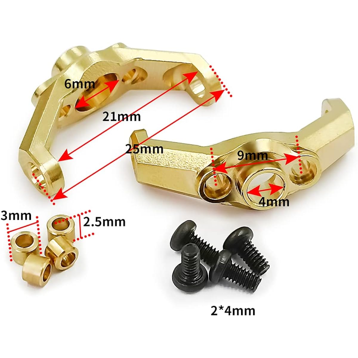 RCLions Brass Caster Mount C Hub Carrier TRX4-M 1/18 RC Crawler Car Upgrade Parts