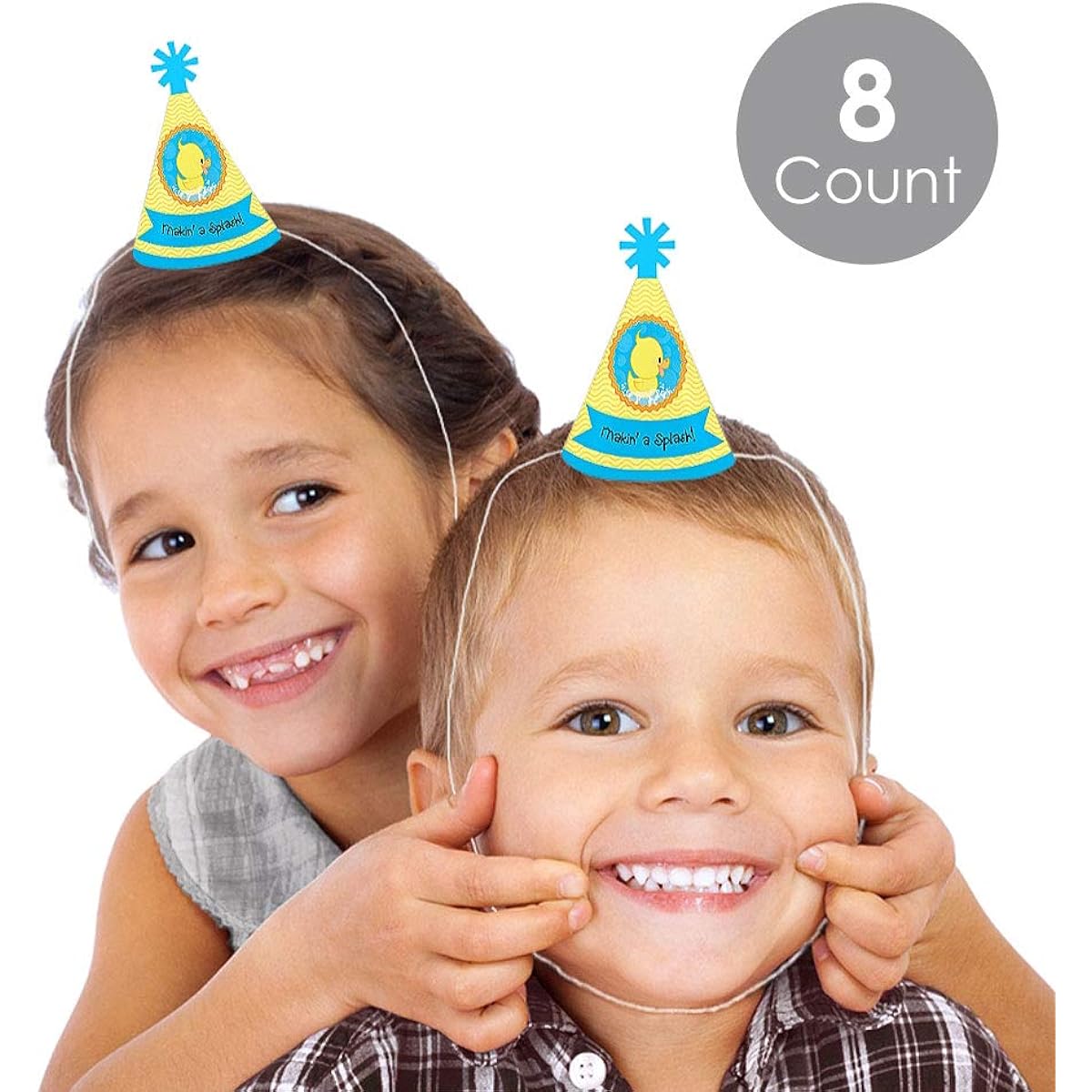 Big Dot of Happiness Ducky Duck Mini Corn Baby Shower Birthday Party Hat Small Party Hat Set of 8